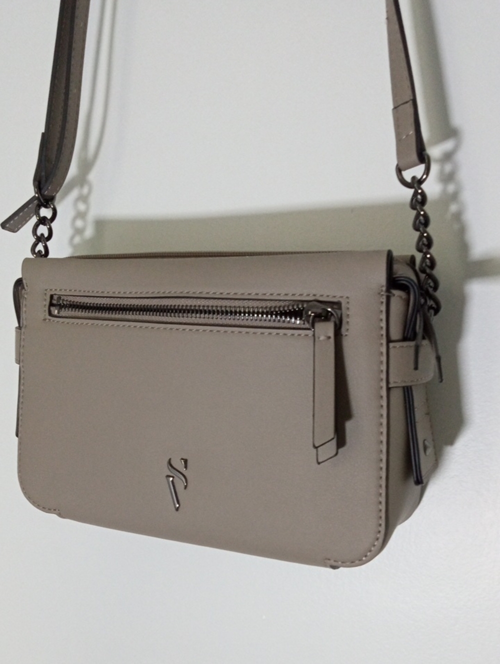 Taupe Simply Verea Vera Wang Sinta Crossbody Shoulder Bag with Adjustable Strap